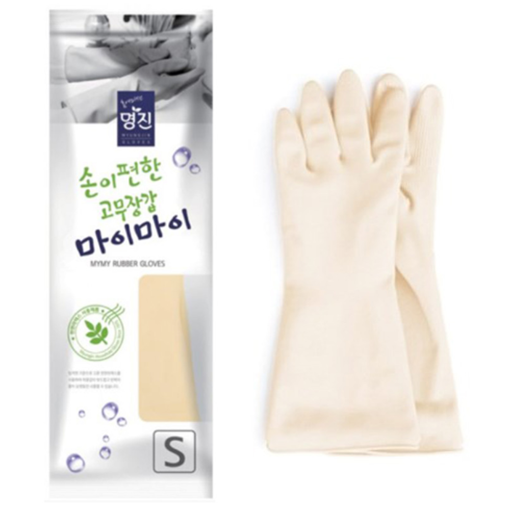 명진 고무장갑 모음 미니 소 중 대 S M L 짧은고무장갑 공업용고무장갑, 아이보리, 소(S), 1개 1,300원
