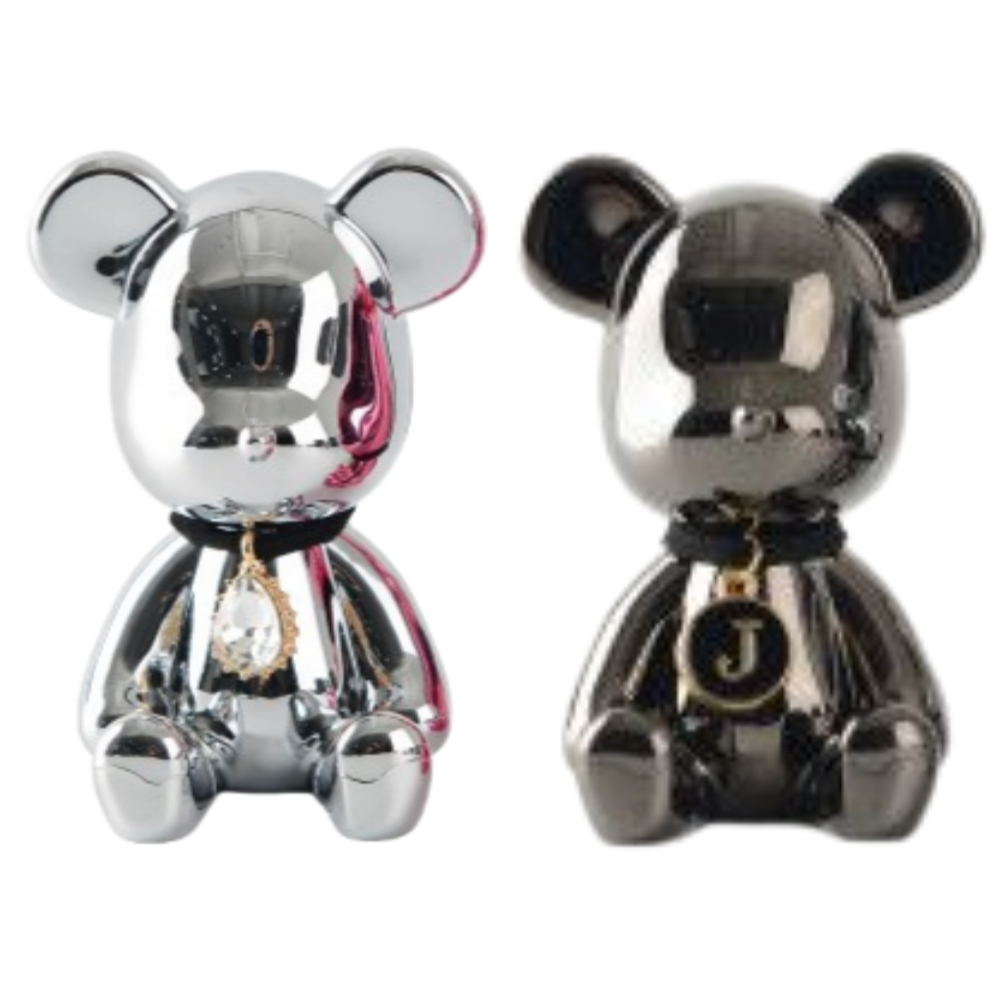 블링디어 크롬세트(실버+블랙) 베어브릭 고급 차량용 방향제, 포레스트, 2세트 72,000원