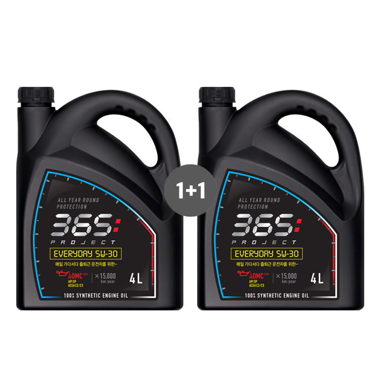 [1+1이벤트][불스원] 365 Project 엔진오일 5W30 new everyday 4L 97,900원