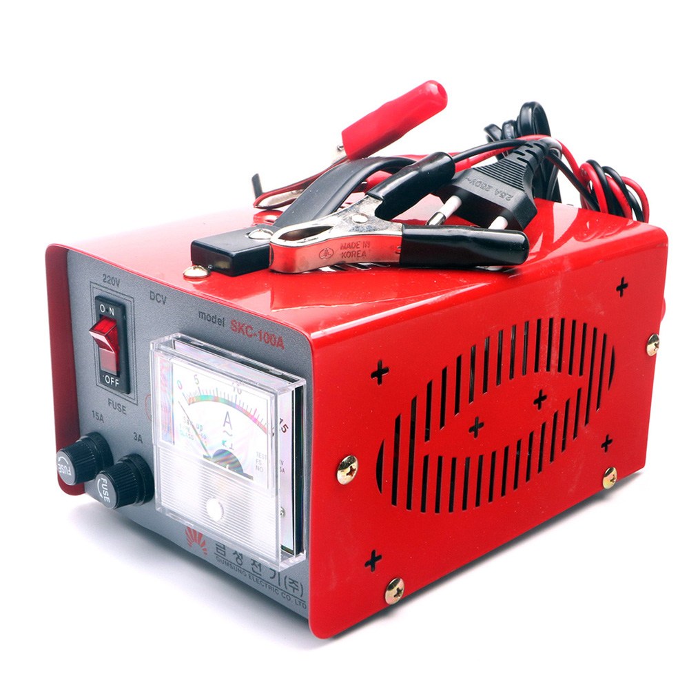 금성전기 국산 배터리충전기 12V 밧데리충전기 소형 오토바이 경운기 농기구 농기계 64,280원