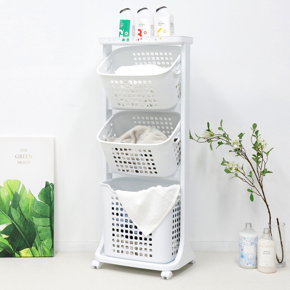 코멧 홈 이동식 트롤리 멀티 빨래바구니 3단 15,890원