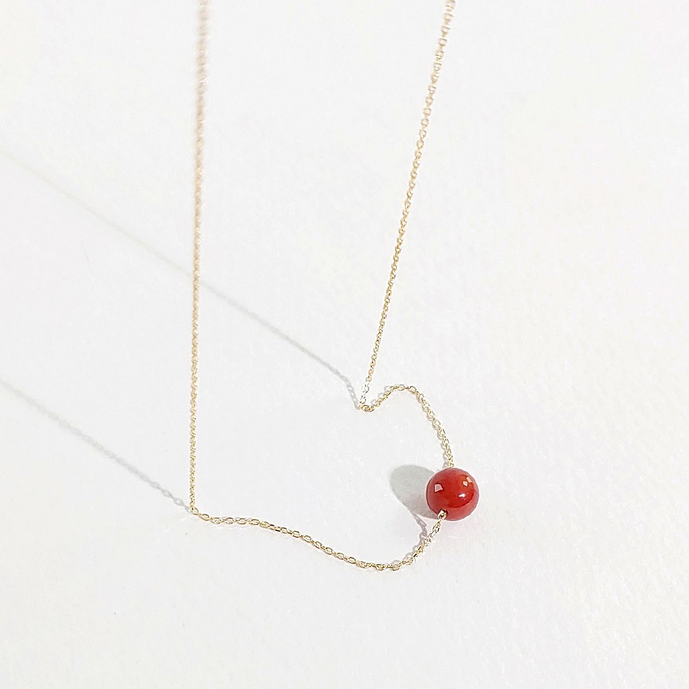 에버링 14K 금 산호석 목걸이 붉은 노을이 예쁜 하루_NRPK42302 297,000원