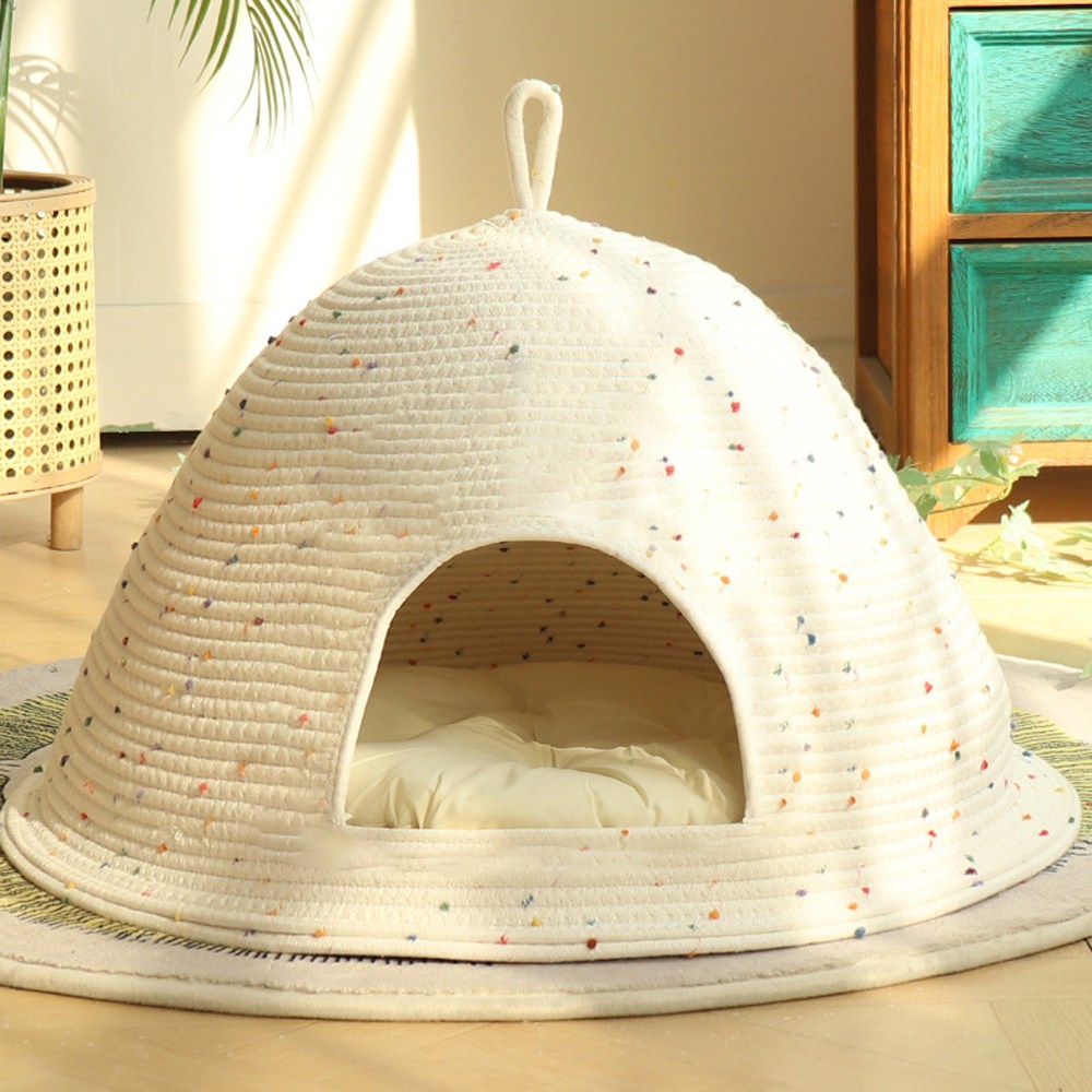 엠티링크 프리미엄 고양이 강아지 숨숨집 하우스 텐트 집 침대 방석 쿠션 쇼파 다용도 사계절 고양이집, 1개, 화이트 39,900원