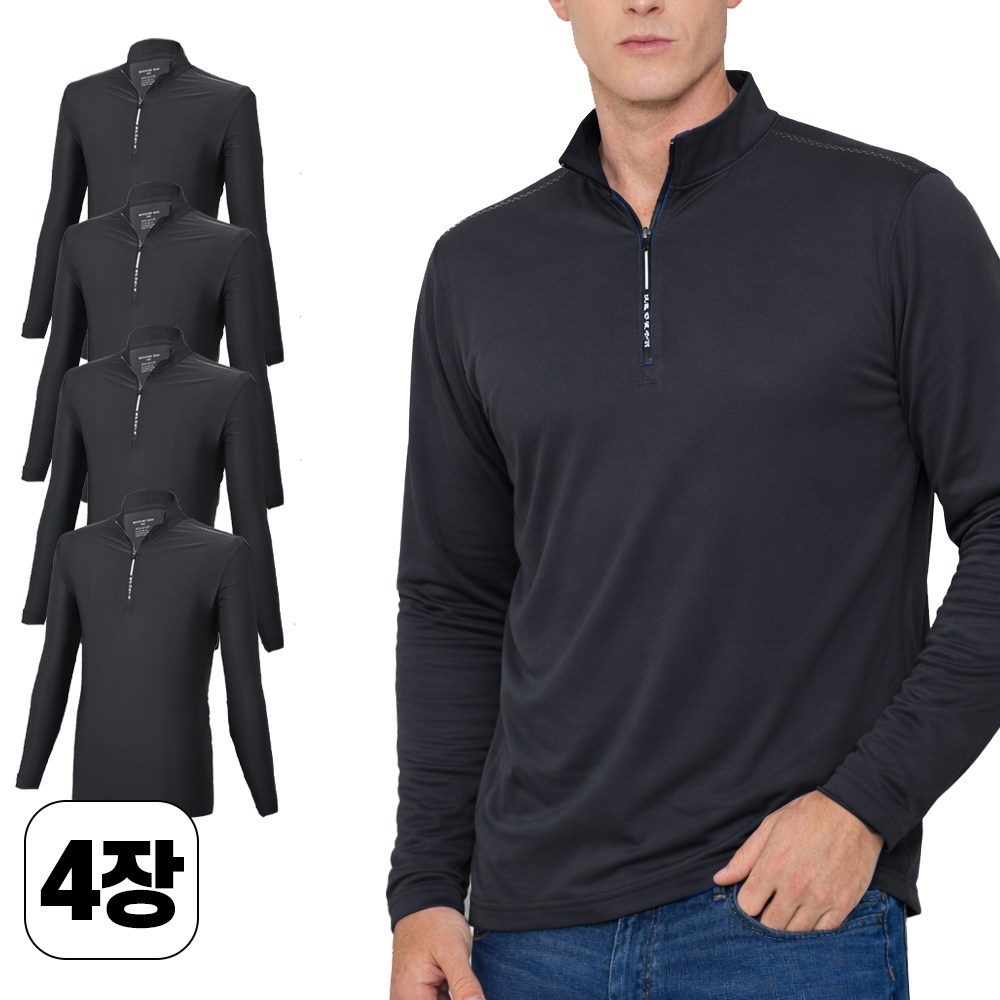 [워킹맨 아울렛] 4세트 봄 여름용 남성 시원한 냉감 긴팔 스판 집업티 작업복 근무복 아웃도어 상의 A237 38,900원