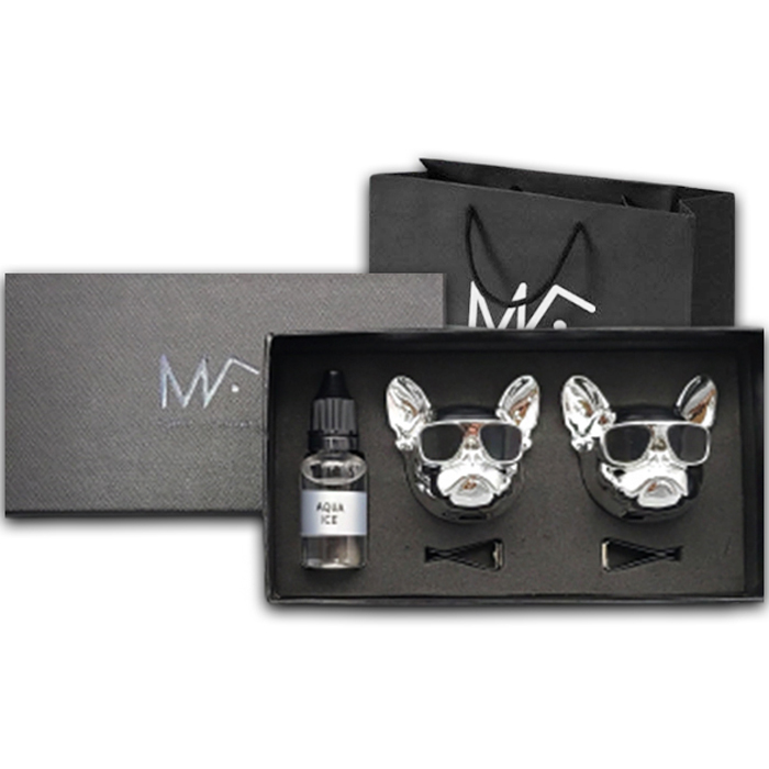 엠퓨처 차량용 불독 실버 방향제 2p + 오일솜 2p + 3cm 클립 2p + 오일 + 박스 + 쇼핑백 세트 29,500원