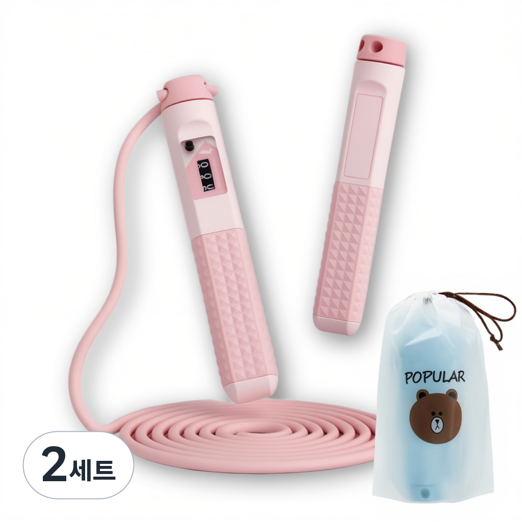 강플로 강철와이어 다이어트 줄넘기, 2세트, 핑크 24,200원
