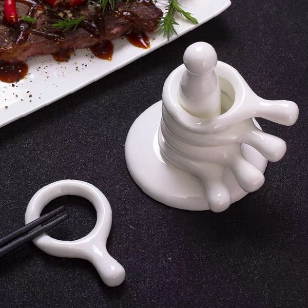 젓가락 받침 도자기 식탁 소품 세트 화이트 미니멀 주방 용품 홈 카페 테이블 23,100원