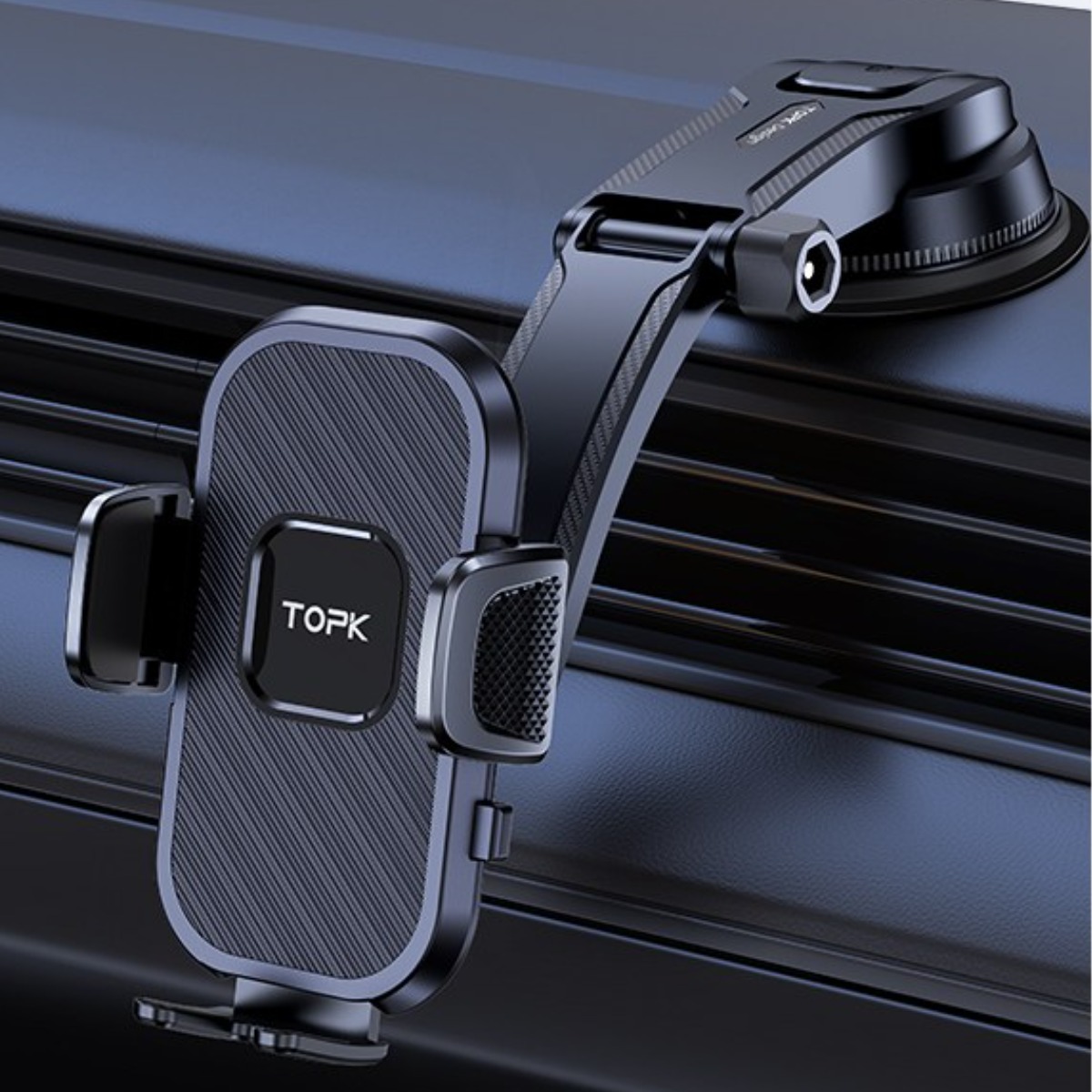 TOPK 계기판 차량용 핸드폰 거치대 대시보드 고정형, 360도 각도조절, 블랙, 블랙, 1개 16,000원