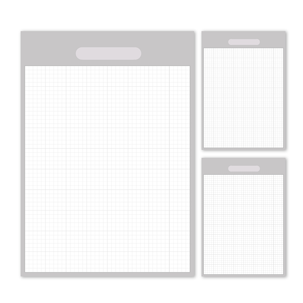 A4 노트패드 모눈 대용량 떡메모지, 그레이, 100매, 3개 13,000원