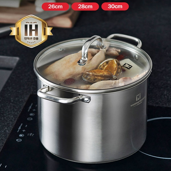 바겐슈타이거 IH 티프 스텐 대용량 인덕션 사골 육수 백숙 다용도 곰솥 냄비 30cm(15L) 66,600원
