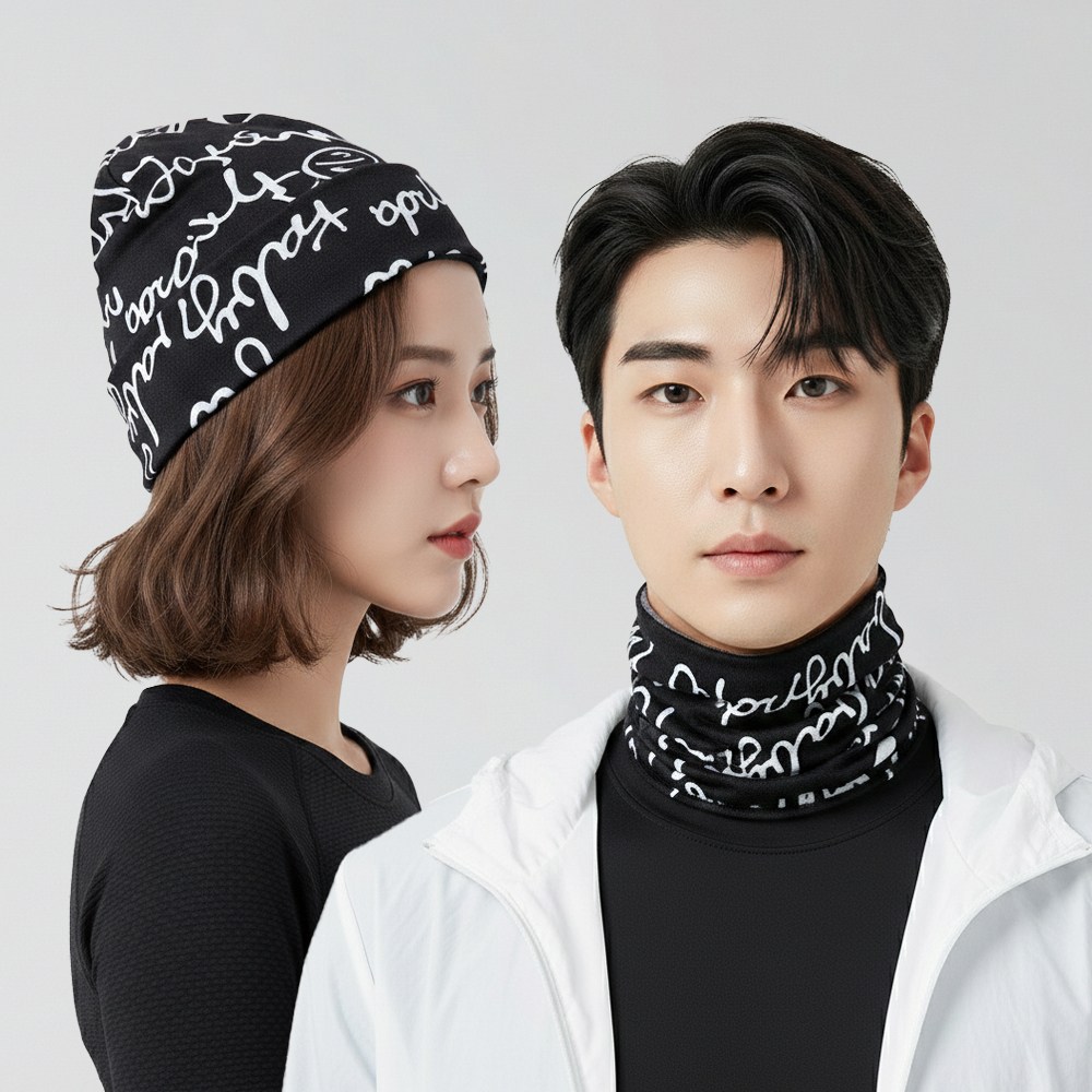 1+1 레터링 멀티 넥워머 두건 비니 겸용 남여공용 방한 스포츠 넥워머, 현재가 8,500원
