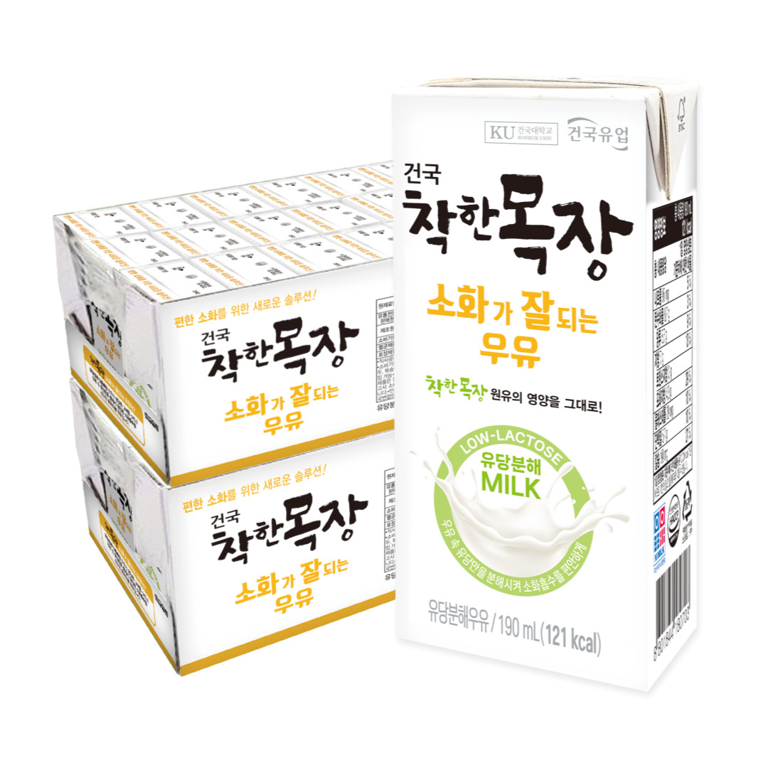 건국우유 건국 착한목장소화가잘되는멸균우유 24입, 190ml, 48개 30,000원