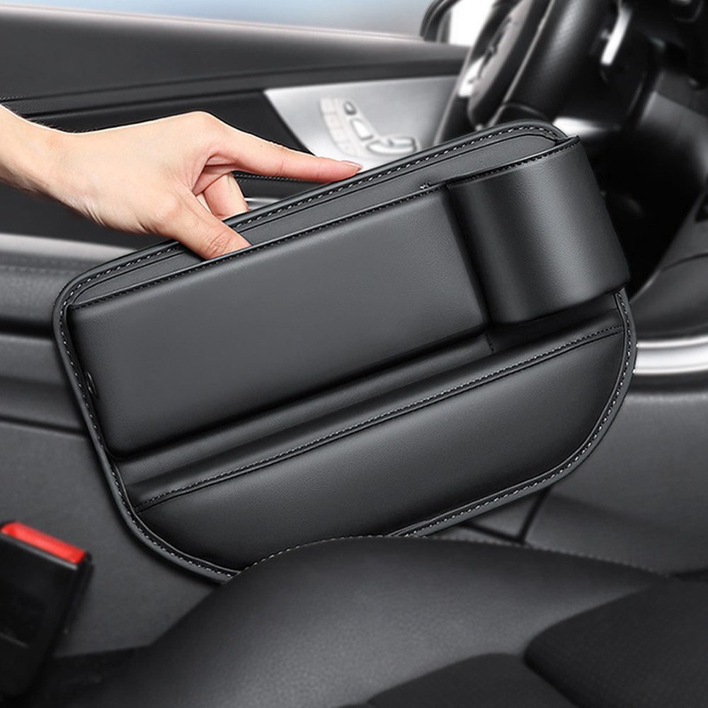 1+1 바니엘 자동차 가죽 사이드 포켓 틈새 수납함, 블랙 - 운전석+조수석, 1세트 16,800원