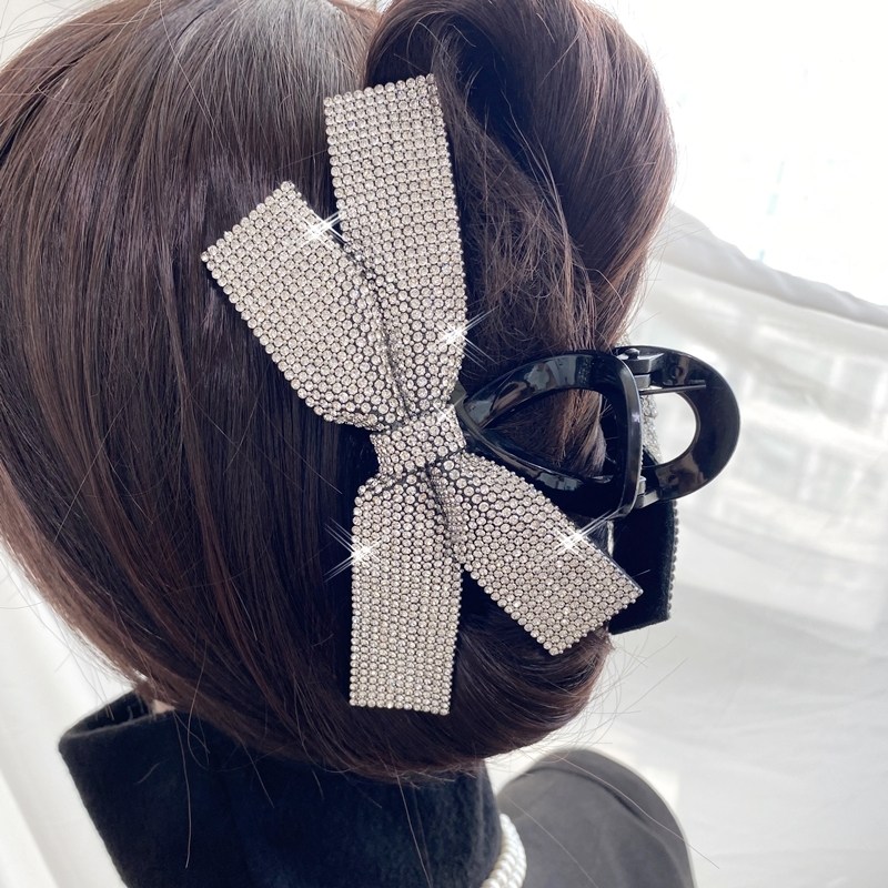 레인걸 프리미엄 블링 큐빅 리본 왕집게핀 13cm 헤어집게 머리핀 헤어핀(A6481) 12,900원