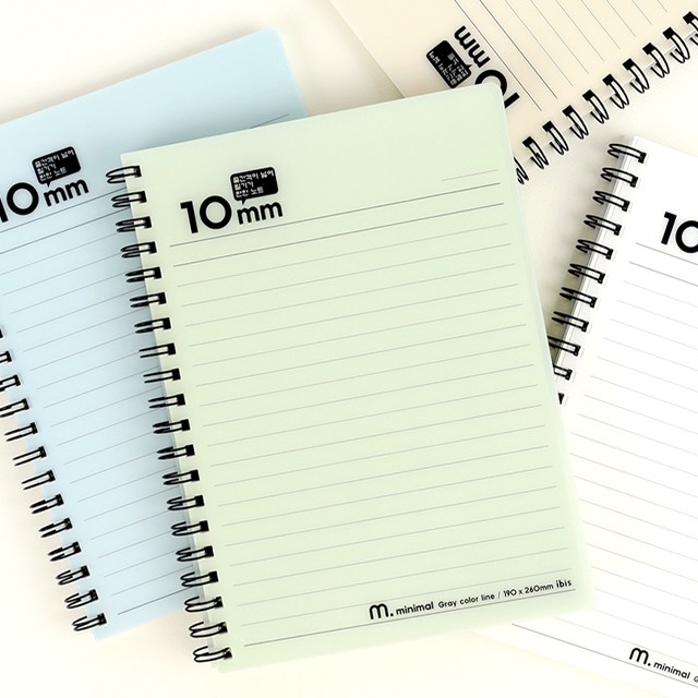 [아이비스] 라인 PP노트 (랜덤발송) / 줄 10mm 투명 방수 커버 스프링 공책, 단품 3,870원