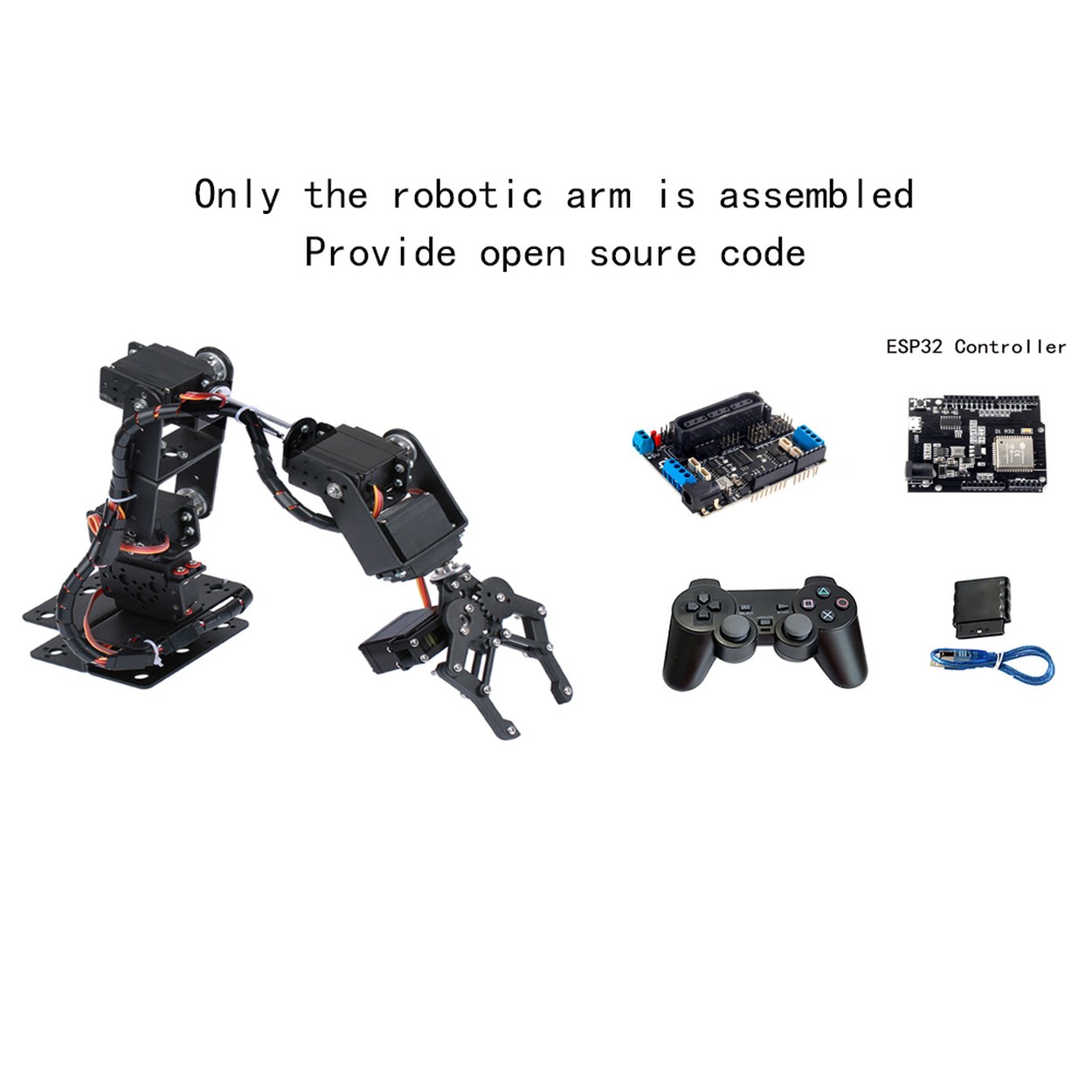 아두이노 로봇용 금속 합금 기계식 암 클로 키트 교육용 Ps2 프로그래밍 가능 완구 360 도 6 DOF MG996R 202,800원