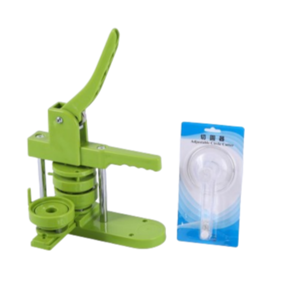 JIBAIHUO 뱃지만들기 버튼 메이커 기계 25MM-58MM DIY 배지 세트 핀 제작 100-500Pcs 부품 + 원형 커터 프레스 78,000원