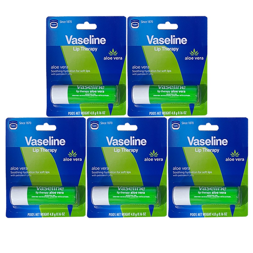 유니레버 바세린 립 테라피 알로에베라 4.8g x 5개, 알로에베라, 5개, 4.8g 14,300원