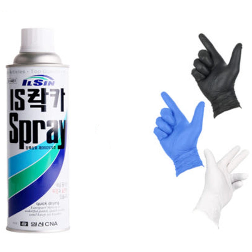 일신 락카 스프레이 페인트 낱개 전색상, 니트릴 장갑 증정, 1개, 420ml, 무광백색 2,250원