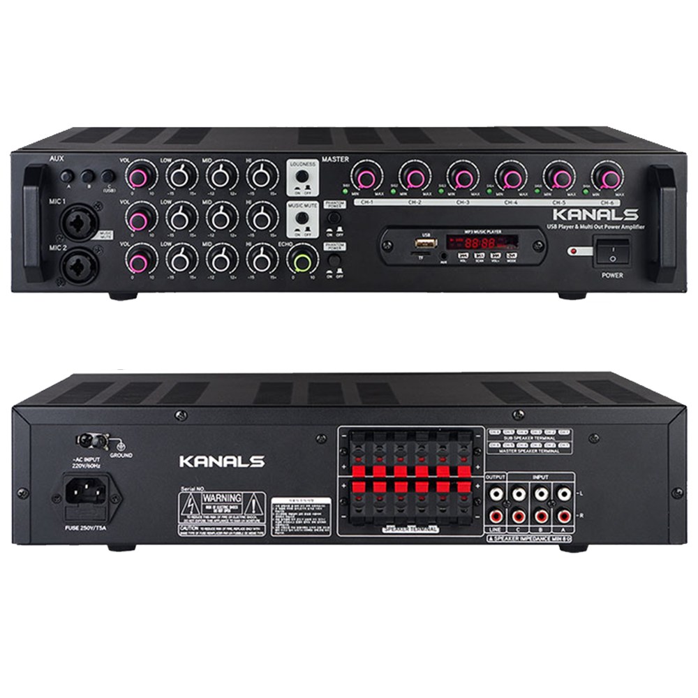 카날스 EMA-600N 6채널 블루투스 파워앰프 600W 스피커 개별 볼륨조절 621,000원
