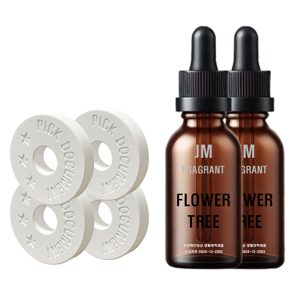 제이엠 프래그런트 차량용 방향제 리필 도넛(무향)+리필액 세트, 플라워 트리, 2세트 17,000원