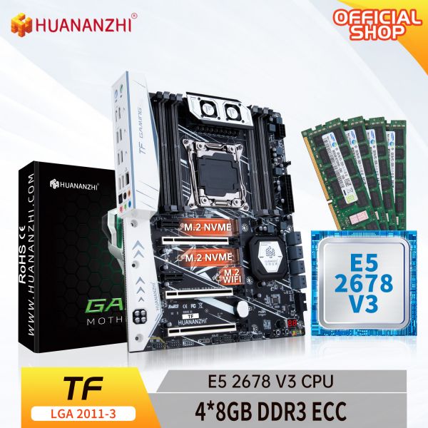 마더보드 메인보드 HUANANZHI-마더 보드 TF LGA 2011-3 인텔 제온 E5 2678 V3 4x8G DDR3 RECC 메모리 콤보 키트 세트 SATA 3.0 USB 476,500원