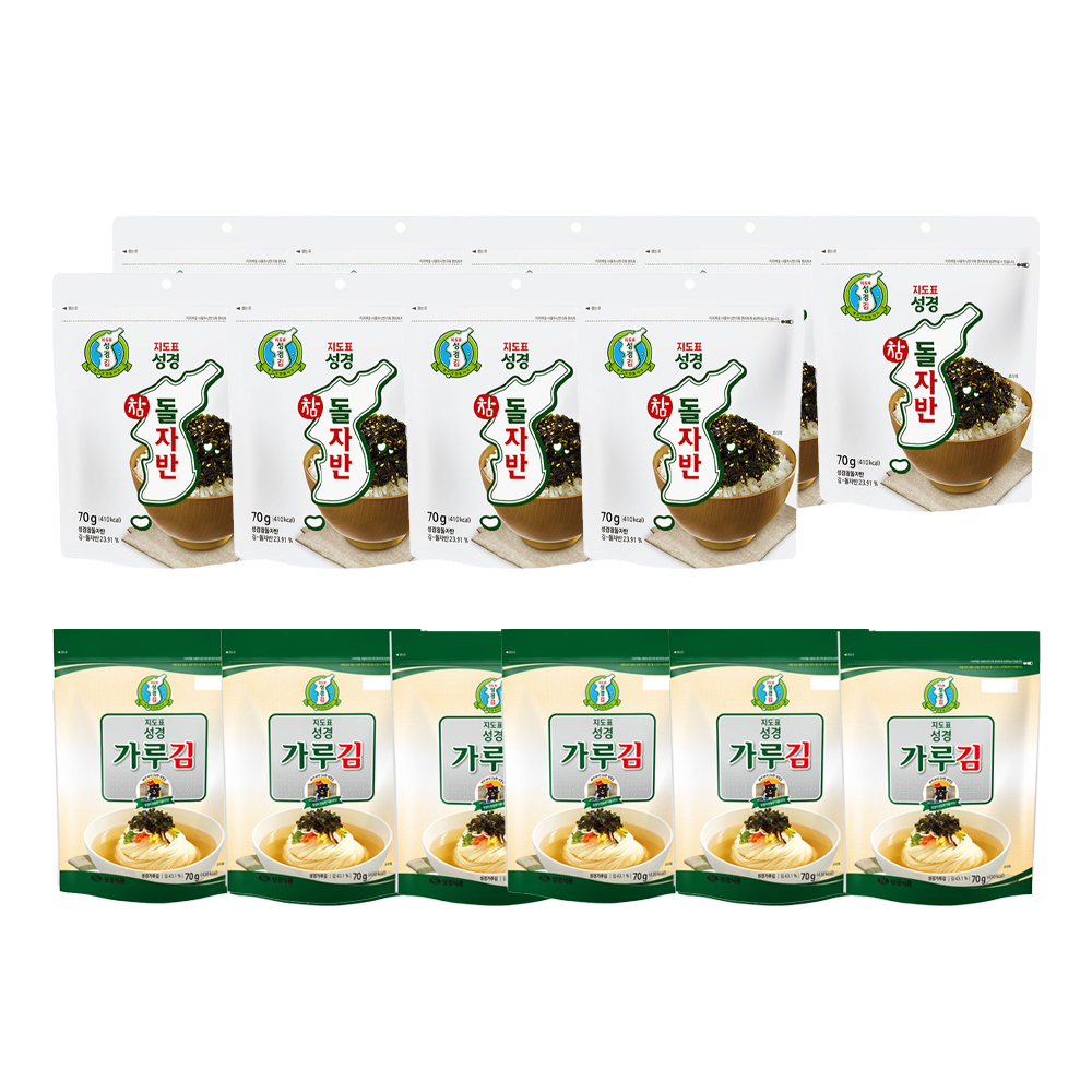 지도표 성경김 참돌자반 70g x 3p + 재래식 가루김 70g x 2p, 3세트, 70g 47,700원