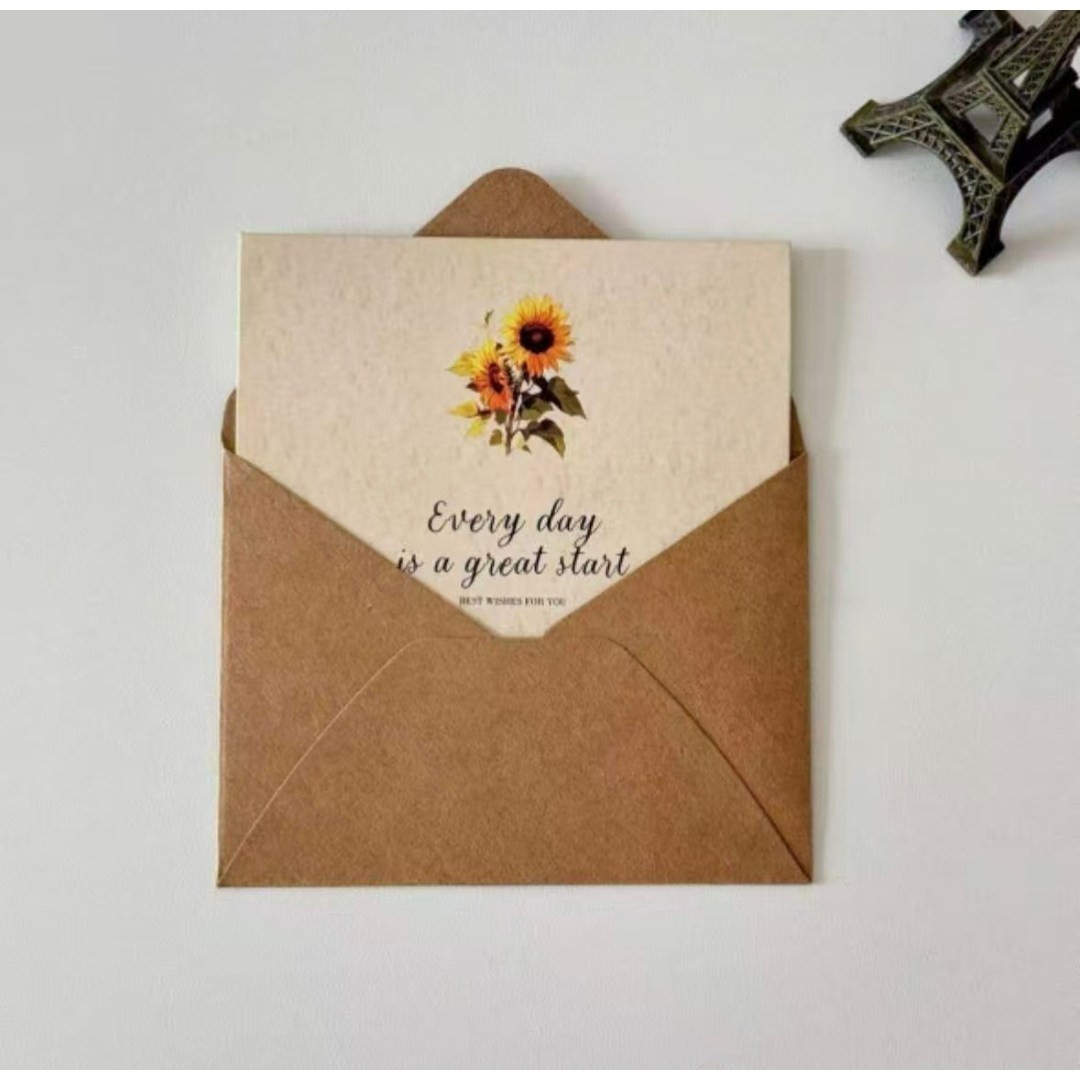 폴럽 해바라기+장미 감성 프리미엄 미니 고급 편지지 4P 새해편지 연말편지 감사편지 추석편지, 4팩 19,900원