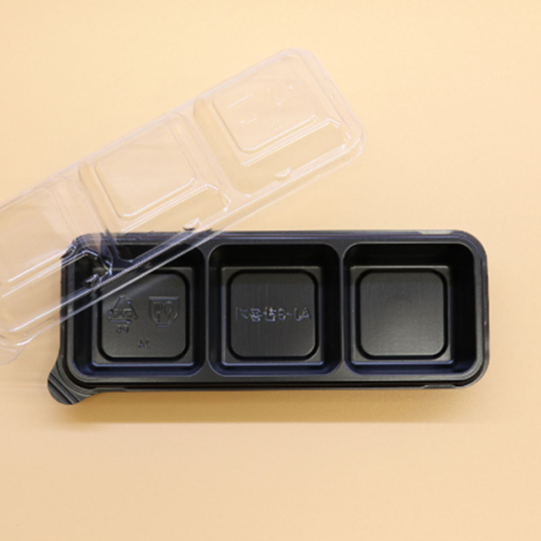 고밀폐 직사각 3칸 반찬 용기(195x75xH40mm) / 검정 1000set 배달용기 포장용기 테이크아웃 133,600원