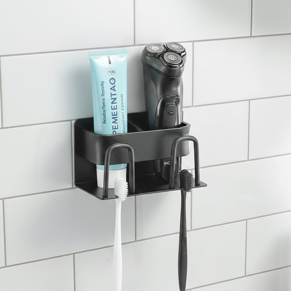 무타공 접착식 칫솔걸이 2구3구4구, 1개, black 2인 10,800원