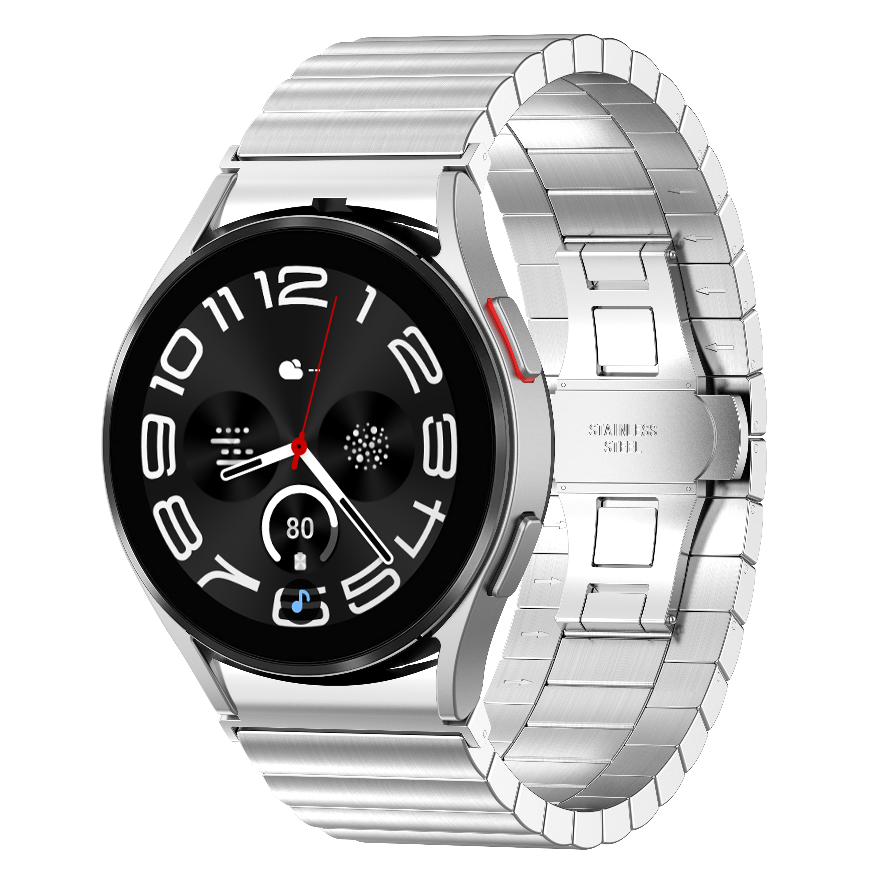 갤럭시워치 7 6 5 4 메탈 스트랩 나비 버클 40 44 43 47 클래식 프로, 블랙, 1개 9,900원