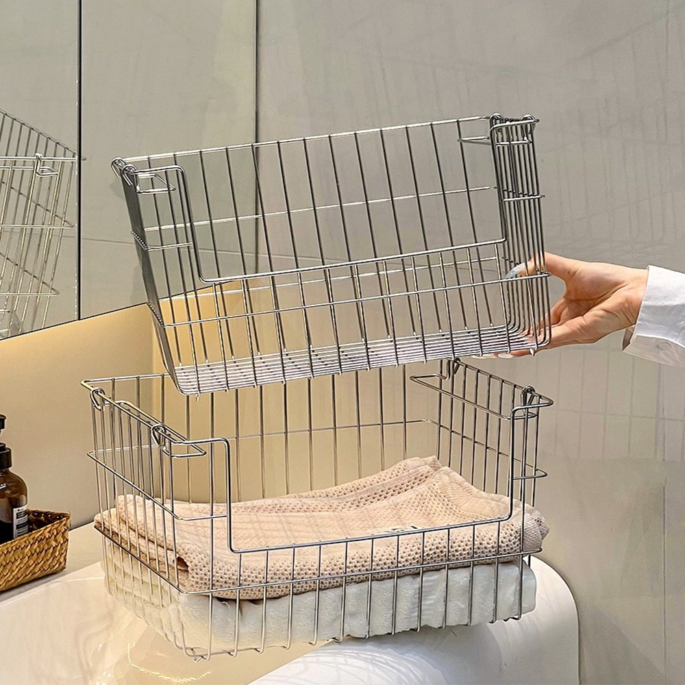 304 스테인리스 바스켓 수납바구니 주방 욕실수납 스텐바구니, 1개, 304스틸 19,900원