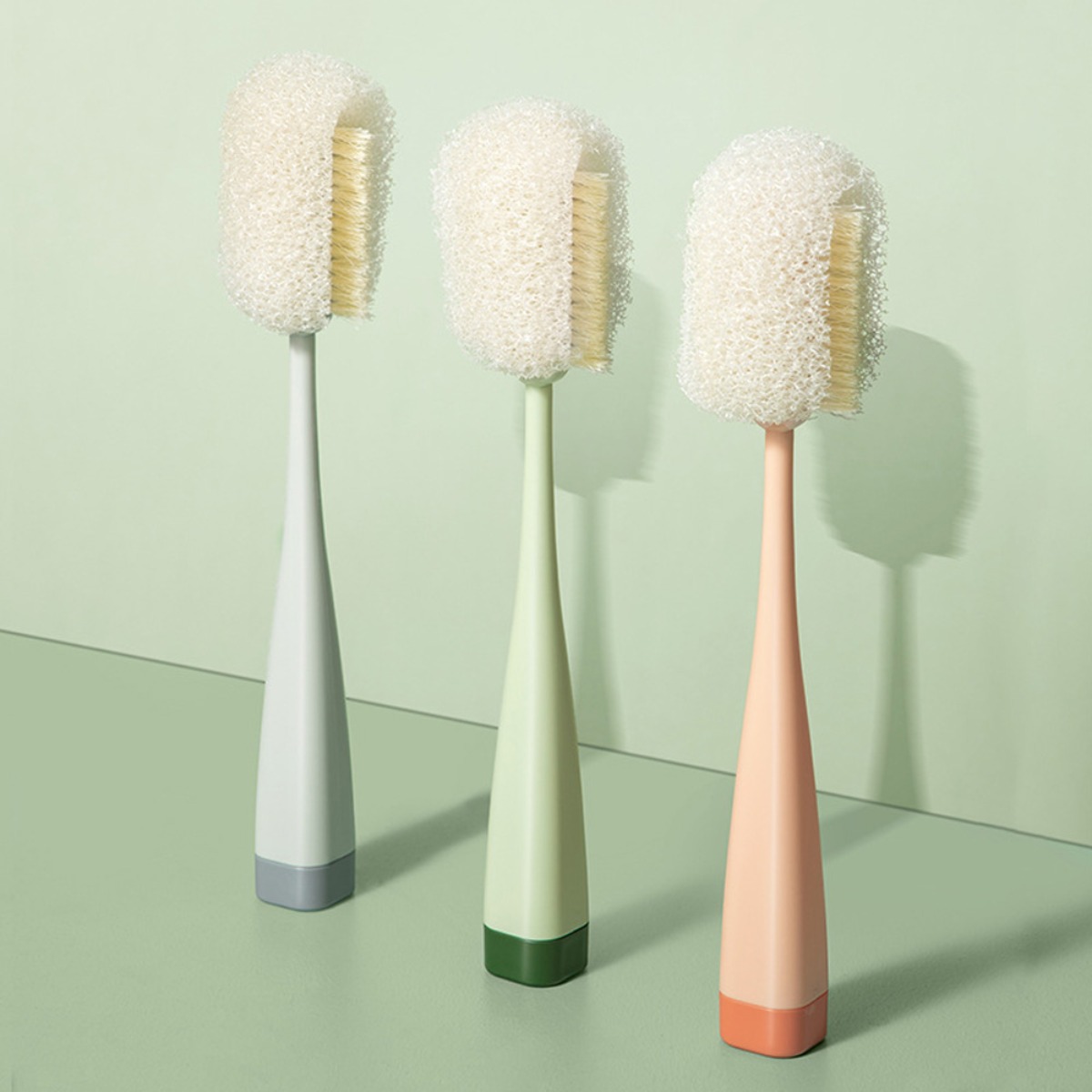 키텐실 360도 파스텔 텀블러 전용 스탠드 이중 브러쉬 세척솔, 1.스탠드형 이중 브러쉬_그레이, 1개 6,900원