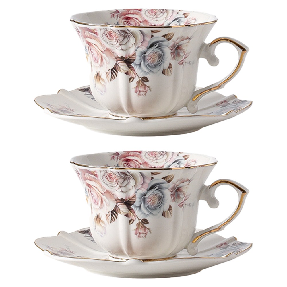 투데이리빙 1+1 플라워 커피잔 예쁜 고급 꽃무늬 찻잔 빈티지 우아한 홈카페 감성적인 커피컵 27,800원