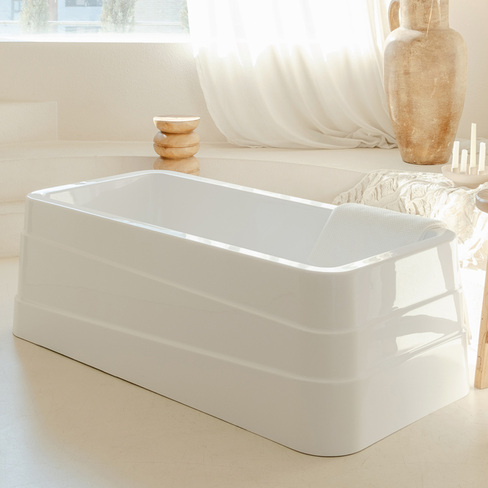 [욕조전문/국내산] 퍼스파 솔리드 스트라이프 위생기기전용 아크릴 프리스탠딩 욕조 전신욕, 1개, 화이트 399,000원