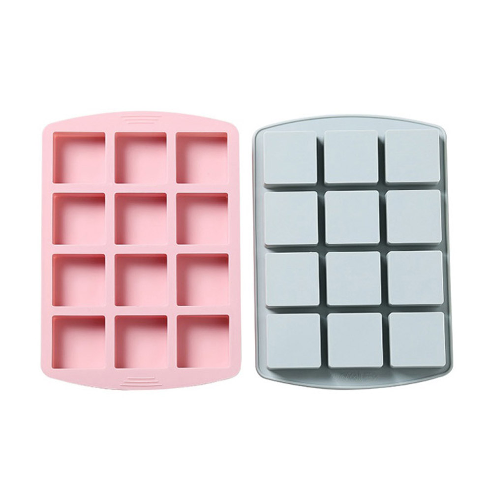 차칸쿡 실리콘몰드 정사각12구 파스텔톤 2종 세트, 블루 + 핑크, 1세트 7,940원