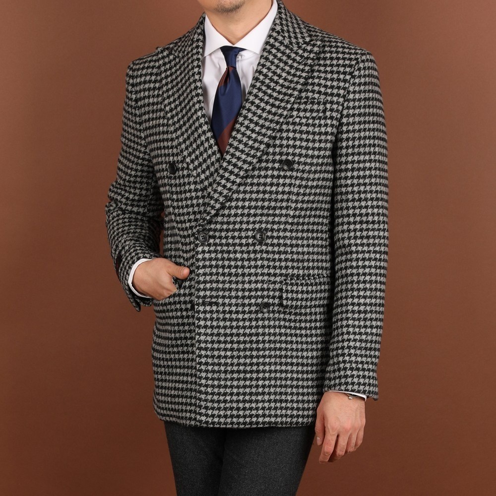 로얄수트 가을 겨울 더블 하운드 체크 자켓 울블레이저 콤비자켓 185,000원