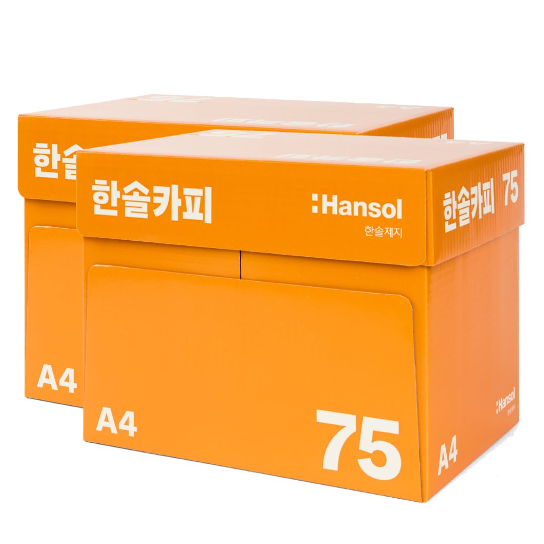 한솔제지 한솔카피 A4용지 75g 2500매 2박스 5000매 복사용지, 2박스 46,800원