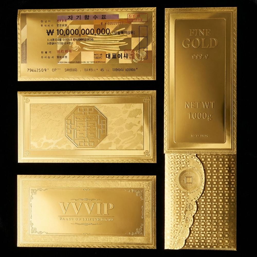 로구구 황금 용돈 봉투 부모님 생신 생일, 백억+순금+기쁨+VIP, 4개 10,890원