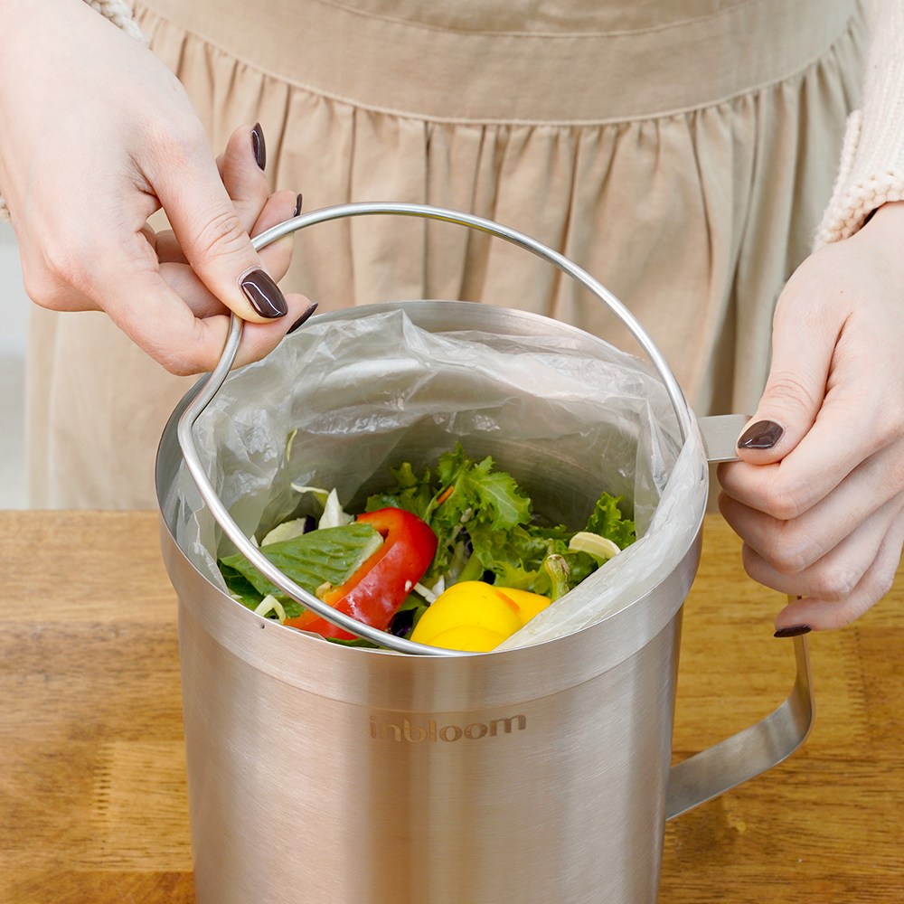 인블룸 완벽밀폐 스텐 음식물 쓰레기통 3L, 단색, 1개 23,900원