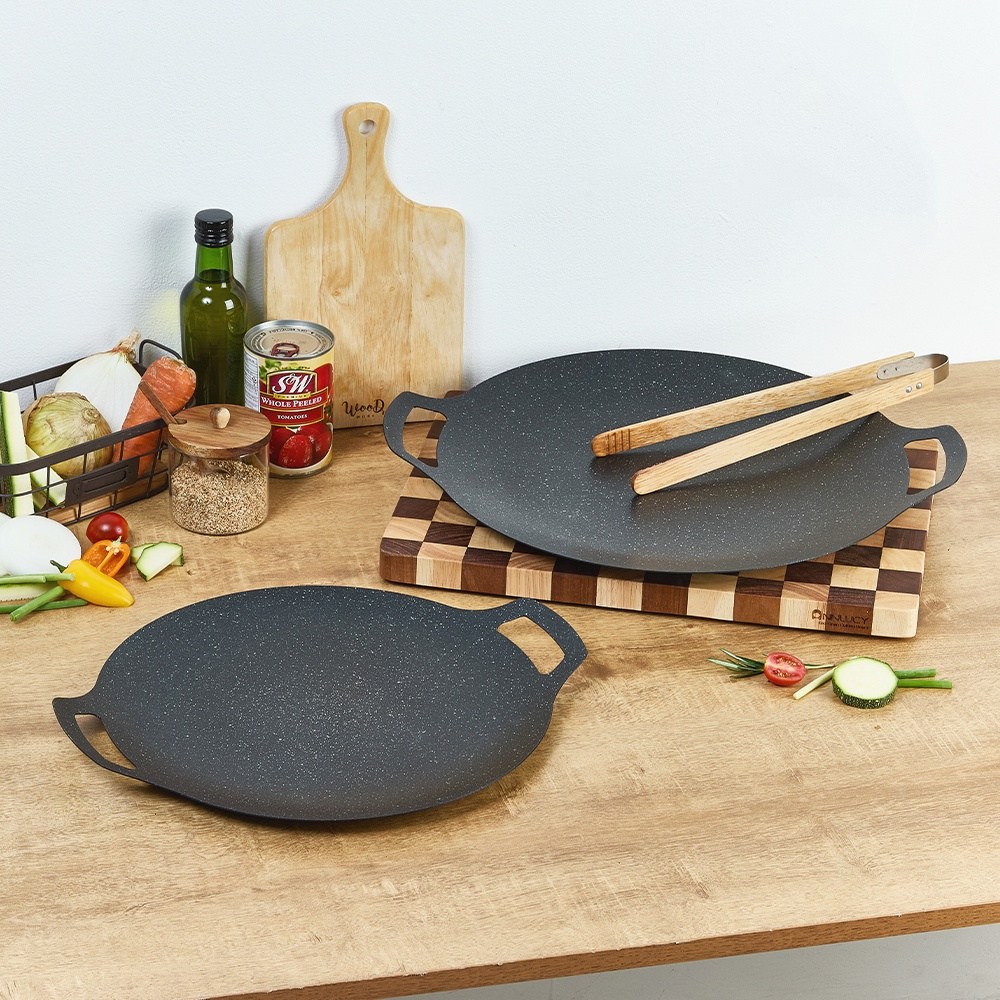 시즈닝 필요없는 인덕션 코팅 통주물 무쇠 그리들, 1개, 39cm 17,900원