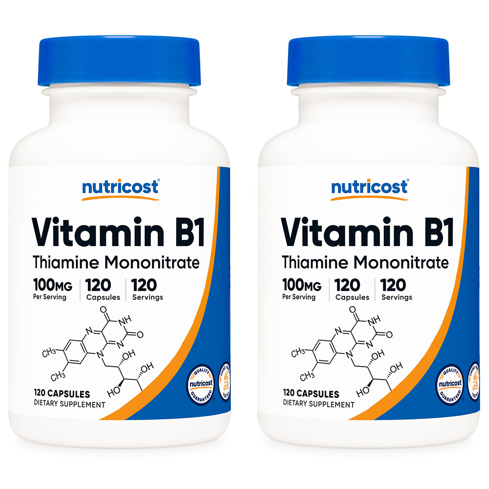 Nutricost Vitamin B1 Thiamine 뉴트리코스트 비타민 B1 티아민 100mg 120캡슐 2팩 30,200원