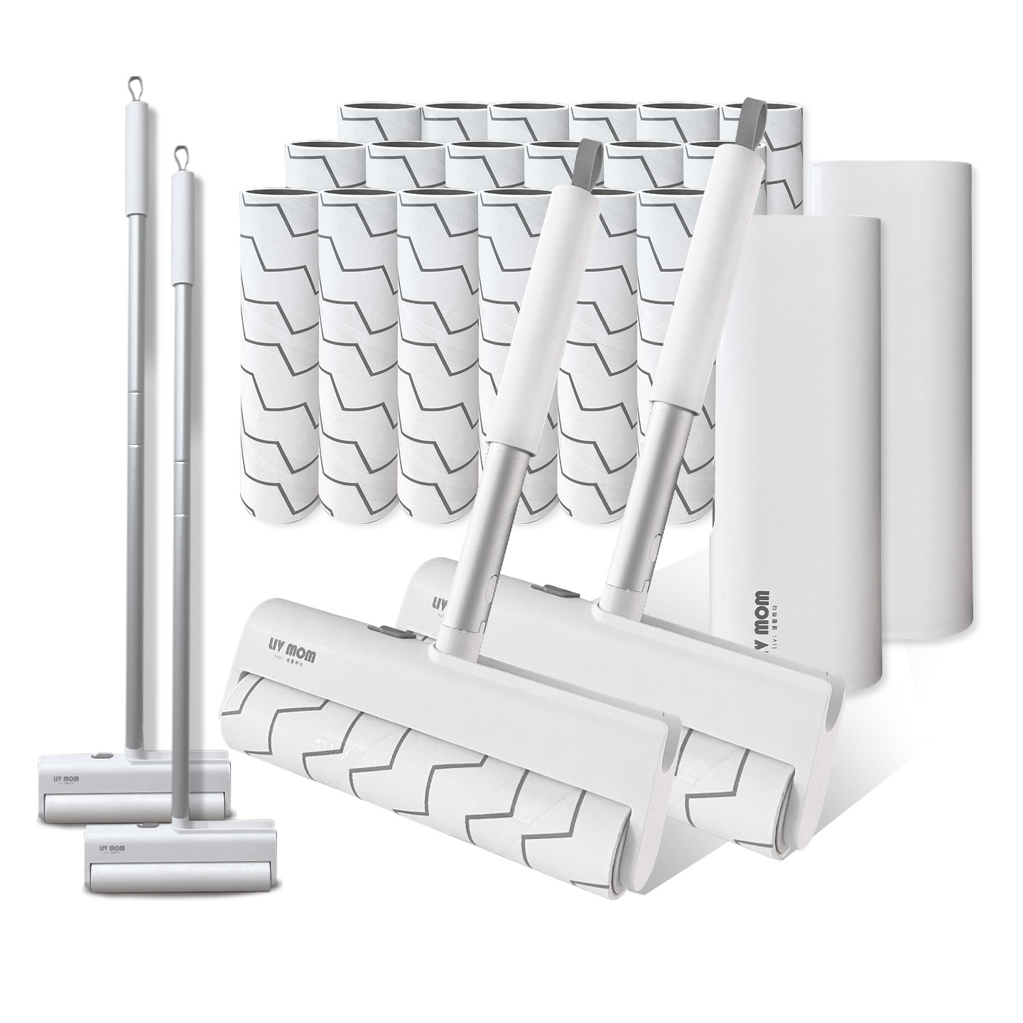 리브맘 매직핸들 돌돌이 길이조절 22cm(본체+거치대+리필+밀대봉), 2세트 57,900원