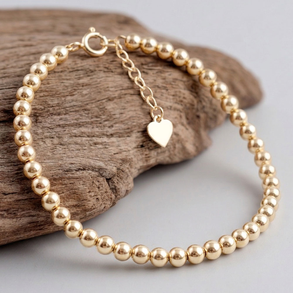 에바주얼리 14k Gold Filled 통통 골든 금 볼 팔찌 3mm 4mm 102,800원