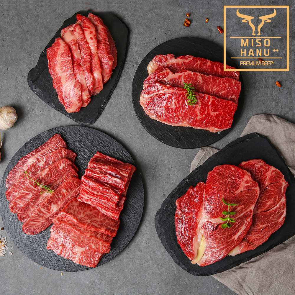 미소하누 프리미엄 1++ 투플 한우 구이용 모듬세트 146,500원