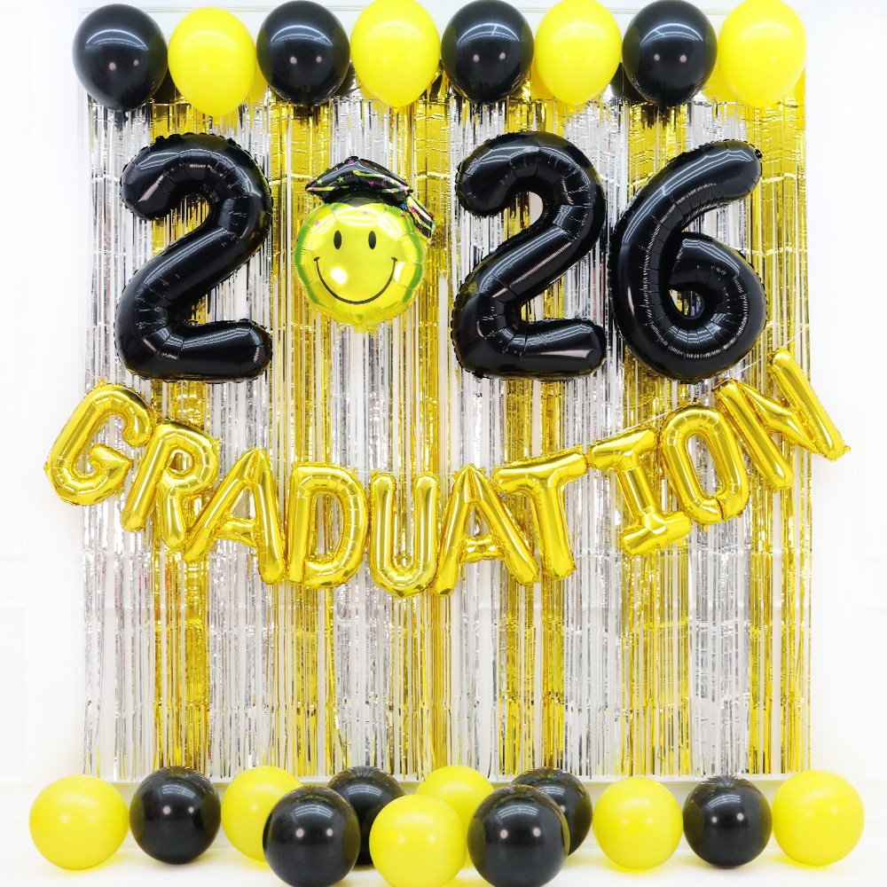 파티짱 2026 스마일 졸업 풍선 커튼 세트 축하 파티 장식 소품, 1개, 2026 스마일졸업 풍선 커튼 세트 (M) 18,800원