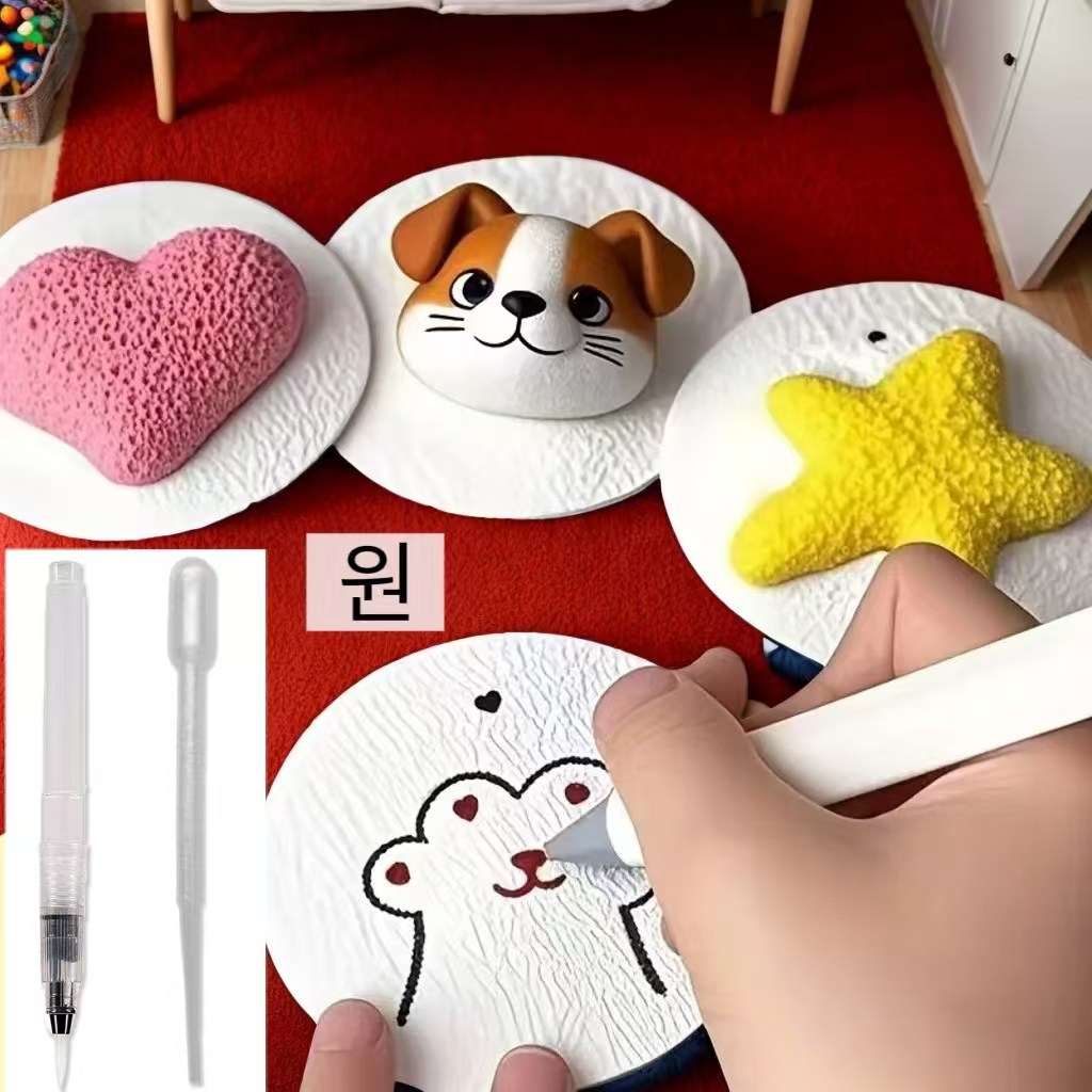 리키드 드로잉 3D diy 그림그리기 매직스펀지 압축스폰지 스펀지그리기 6cm 10개입 1세트[스포이드 포함*1+붓*1] 15,200원