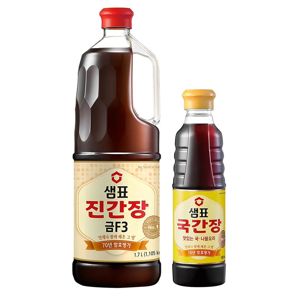 샘표 진간장 금F3 1.7L + 국간장 500ml 10,800원