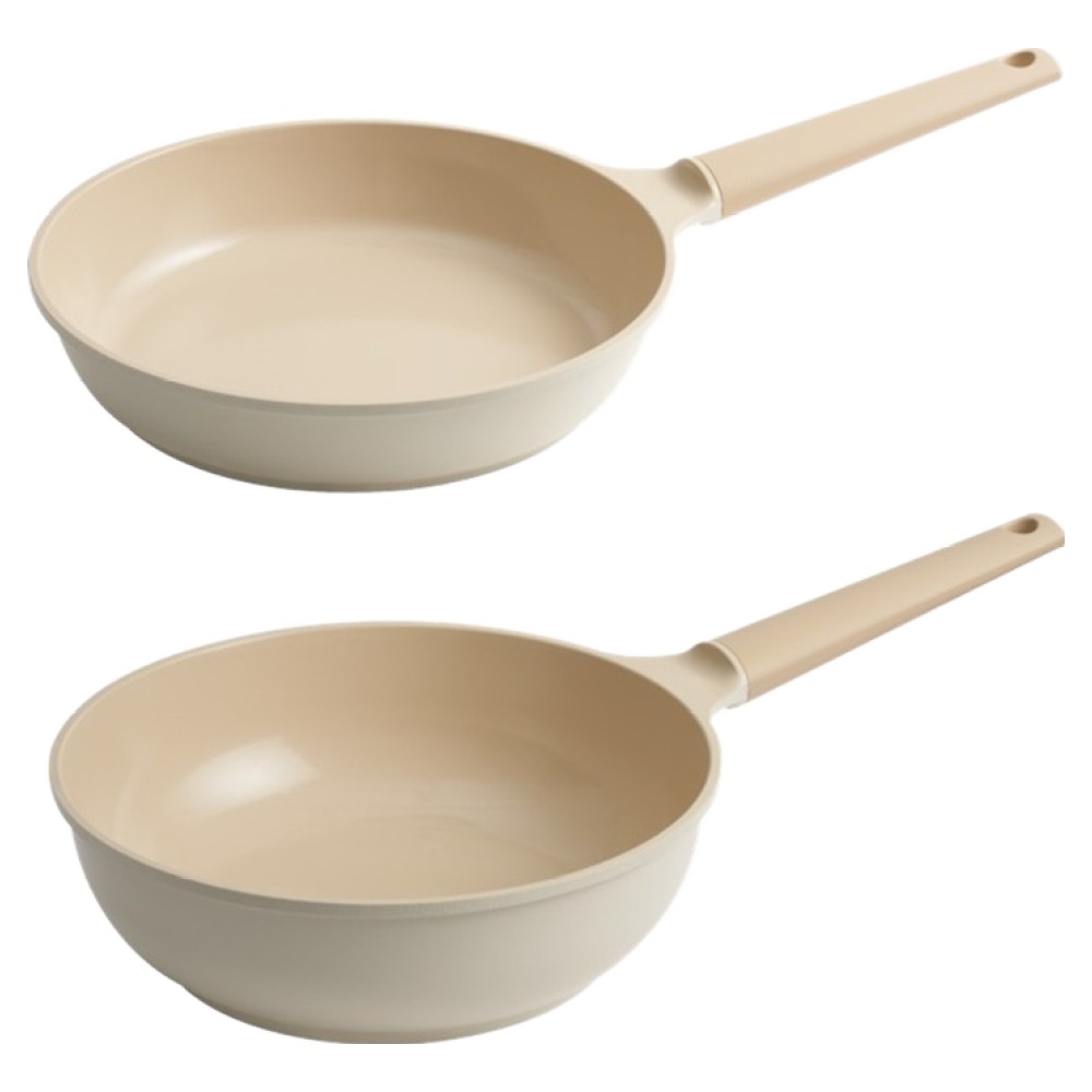 트루쿡 인덕션 IH 세라믹 프라이팬 세트 2개, 28cm, 1개, 베이지, 프라이팬 28cm + 궁중팬 28cm 91,200원