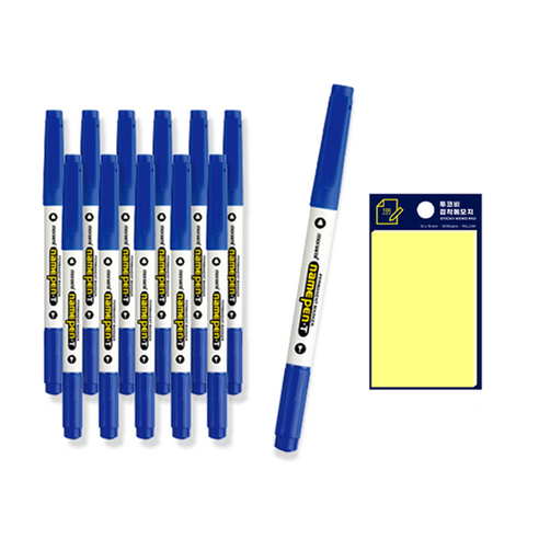 모나미 네임펜 T 12p + 투코비 스티키 메모패드 세트 16,800원